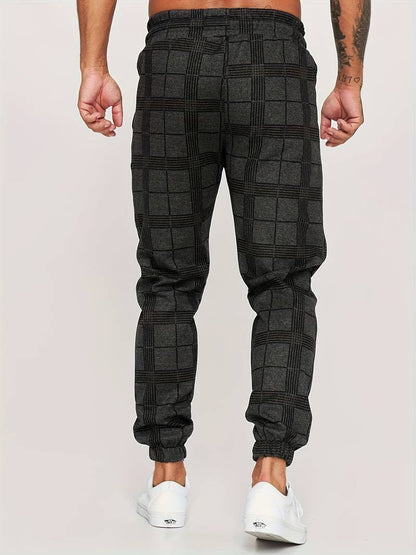 Pantaloni Jogging Uomo con Motivo a Quadri Comfort