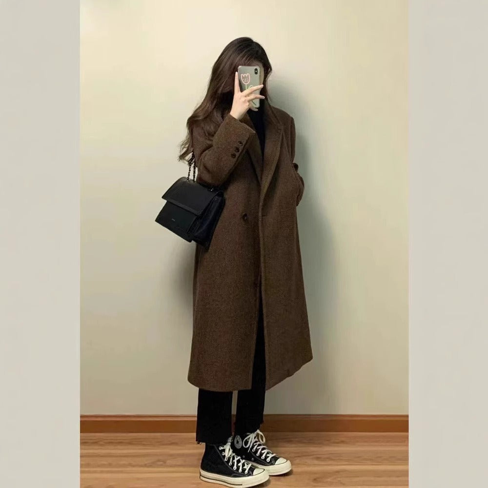 Cappotto Donna Lungo con Chiusura a Bottoni Classico - Brentozzi