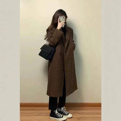Cappotto Donna Lungo con Chiusura a Bottoni Classico - Brentozzi