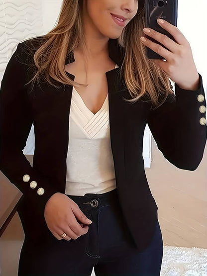 Blazer Donna Casual Cotone Leggero Manica Lunga Bottoni