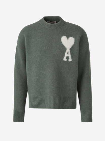 Maglione Donna in Maglia Motivo Cuore Regular Fit