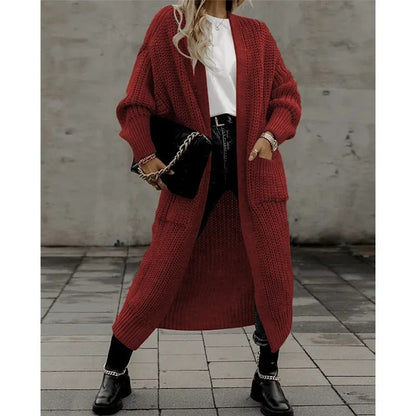 Cardigan Donna Casual con Tasche Maglia Morbida