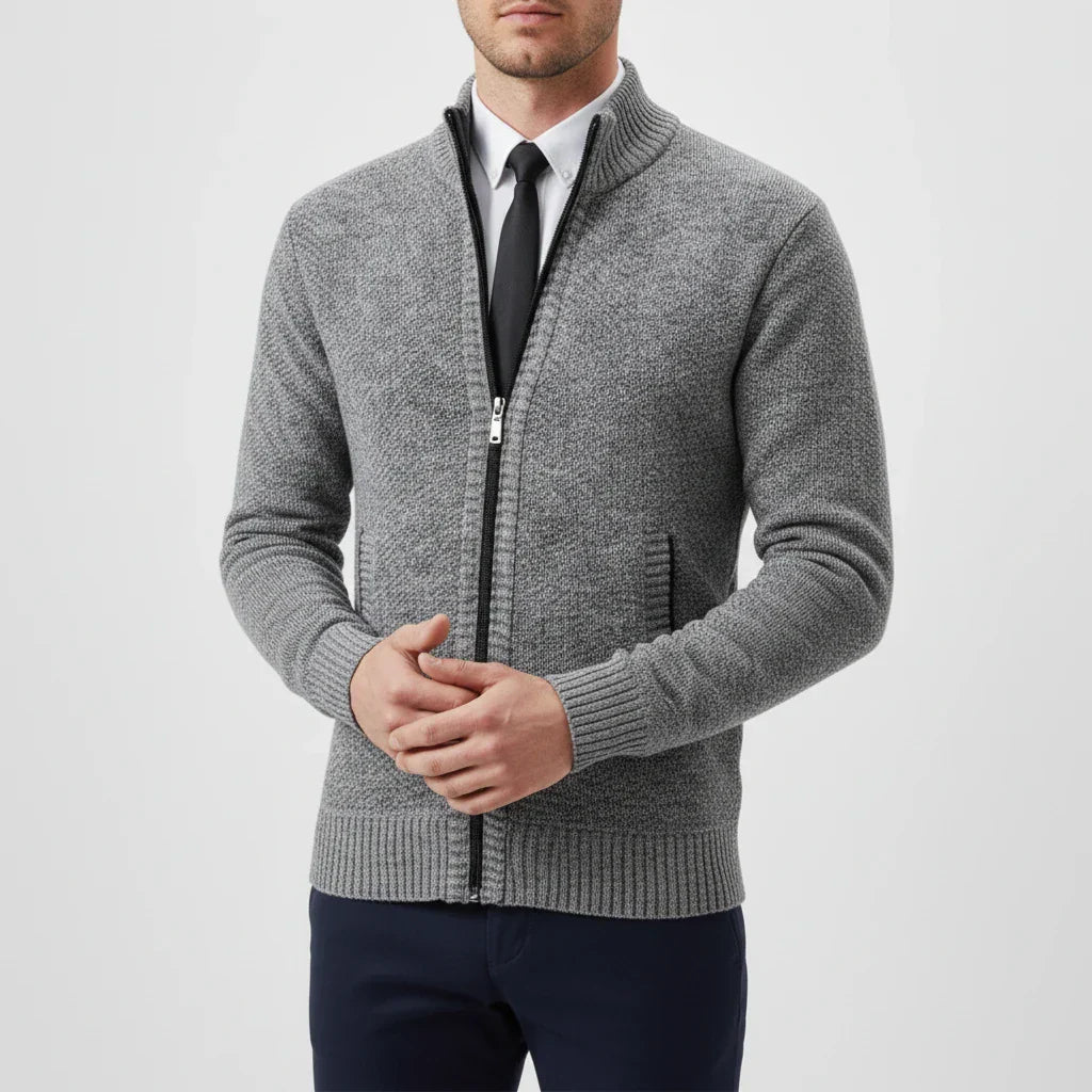Cardigan Uomo in Maglia con Chiusura Frontale con Zip - Brentozzi