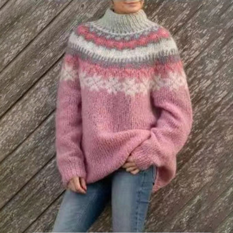 Maglione Donna Girocollo Stile Norvegesi