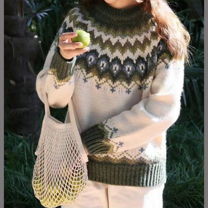 Maglione Donna Girocollo Stile Norvegesi - Brentozzi