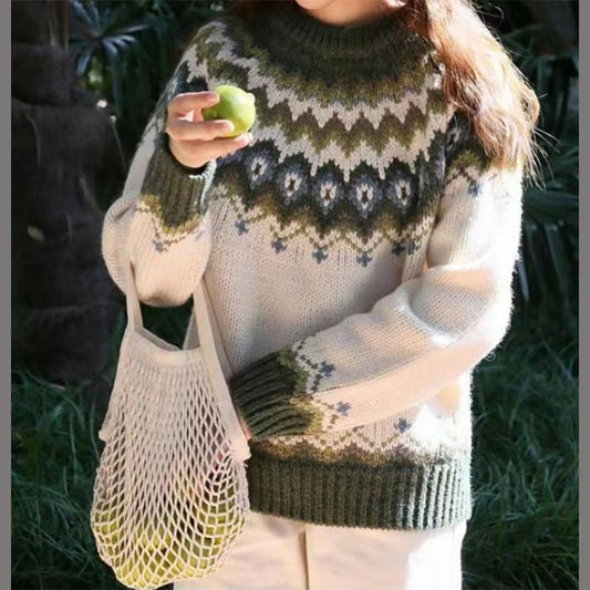 Maglione Donna Girocollo Stile Norvegesi - Brentozzi