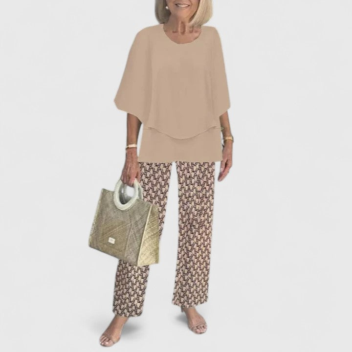 Completo Donna Due Pezzi Stampato Pantaloni Regular Fit