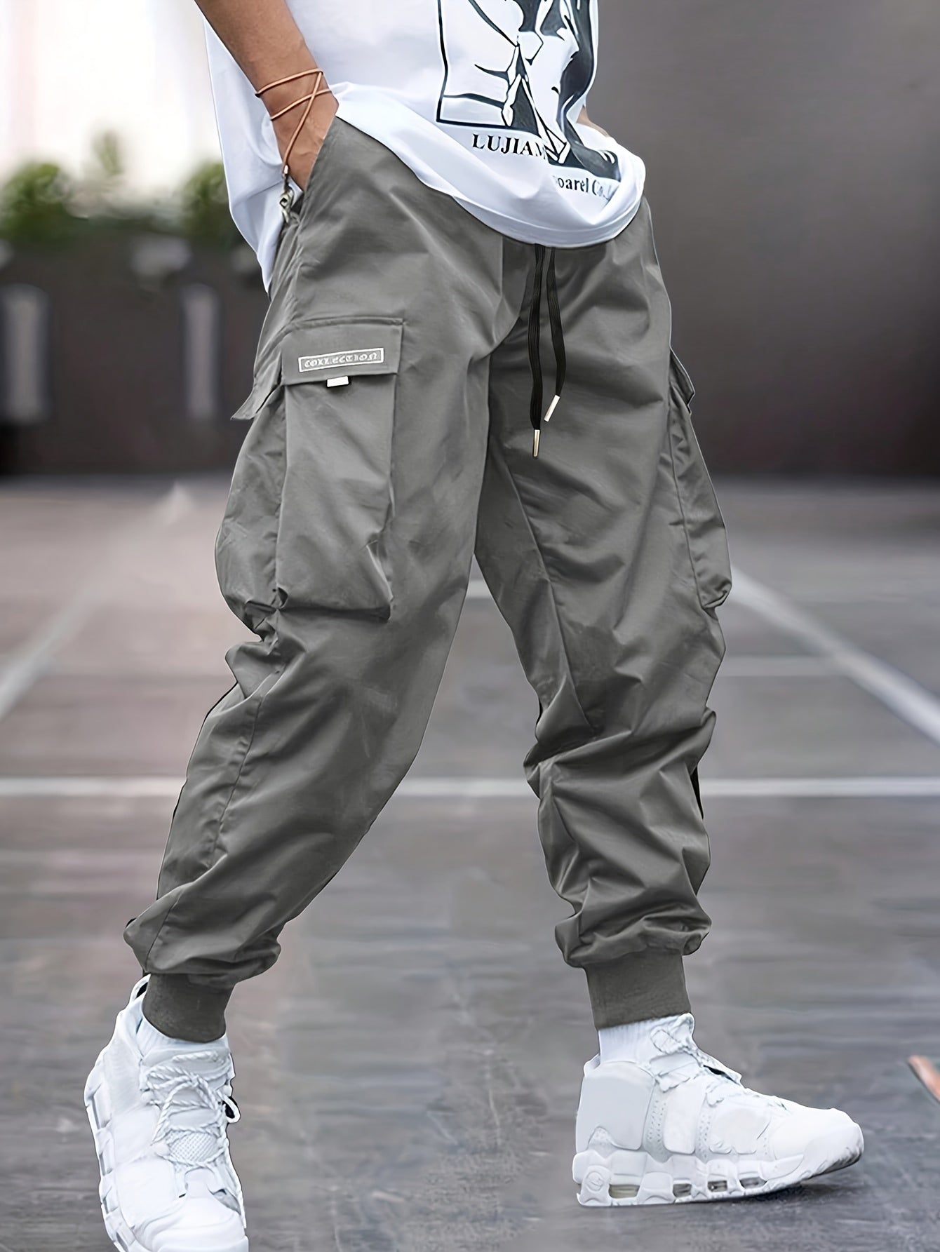 Pantaloni Cargo Uomo Tasche Multiple Vestibilità Regolare