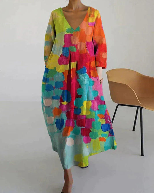 Abito Midi Donna Stampato Elegante - Brentozzi