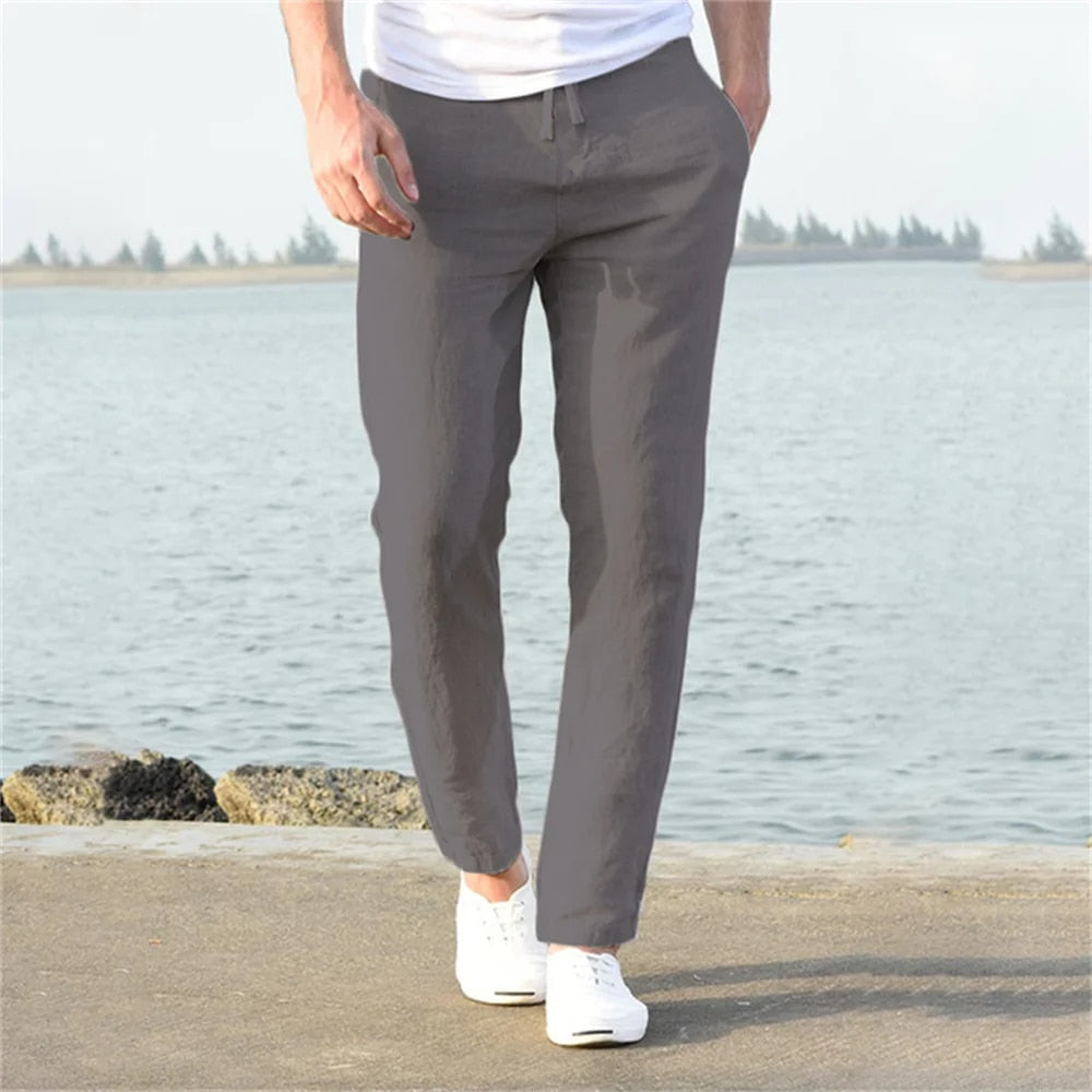 Pantaloni Uomo Leggeri Comodi Traspiranti Vestibilità Larga