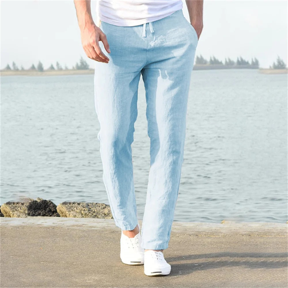 Pantaloni Uomo Leggeri Comodi Traspiranti Vestibilità Larga