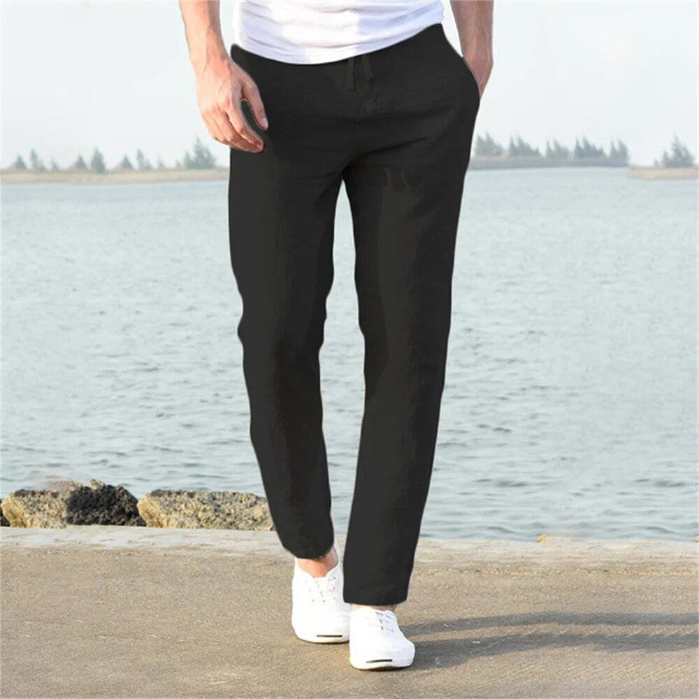 Pantaloni Uomo Leggeri Comodi Traspiranti Vestibilità Larga