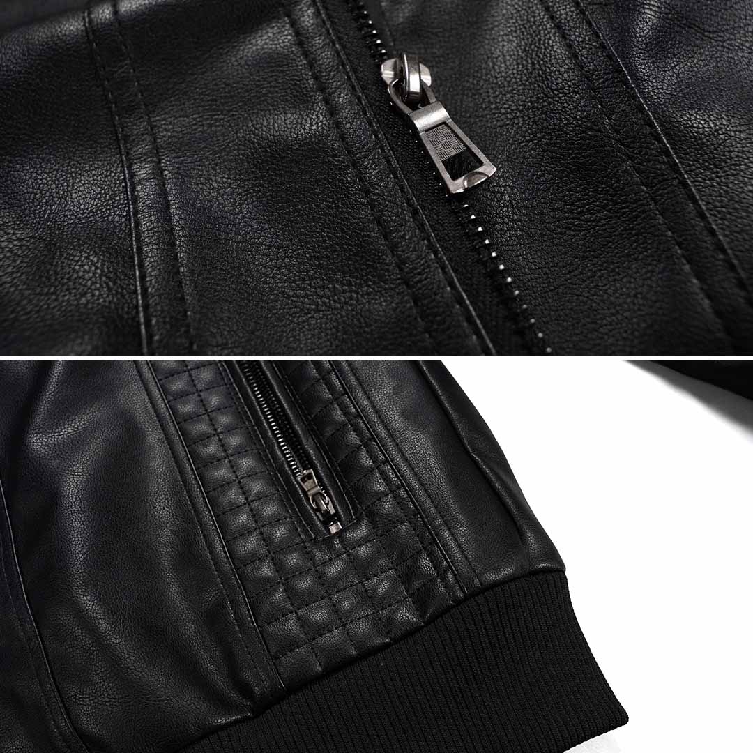 Giacca Biker Uomo Invernale Corta con Cappuccio e Zip