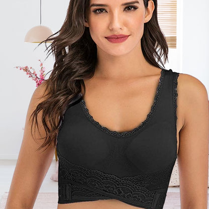 Reggiseno Sportivo Donna Senza Fili con Chiusura Frontale Incrociata
