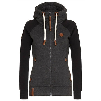 Felpa Donna Streetstyle con Cappuccio e Zip Manica Lunga Comoda