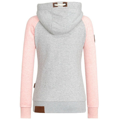 Felpa Donna Streetstyle con Cappuccio e Zip Manica Lunga Comoda