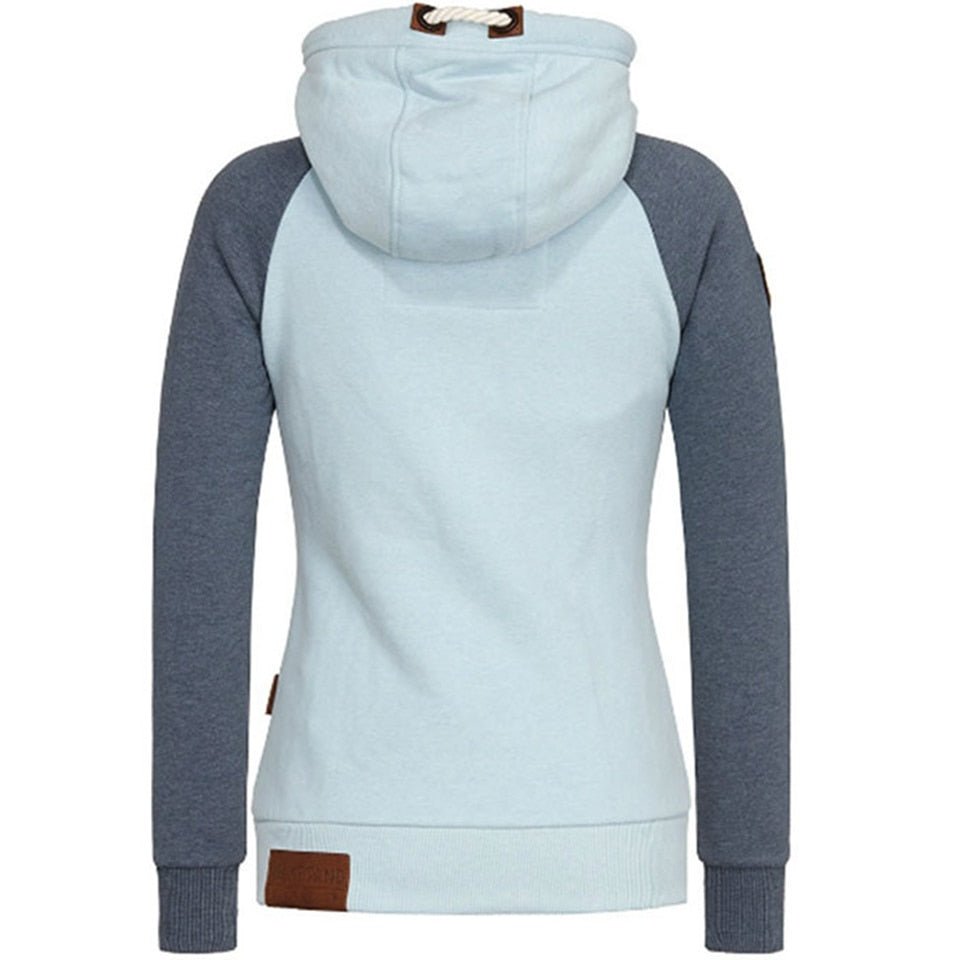 Felpa Donna Streetstyle con Cappuccio e Zip Manica Lunga Comoda
