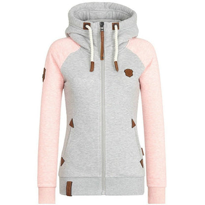 Felpa Donna Streetstyle con Cappuccio e Zip Manica Lunga Comoda