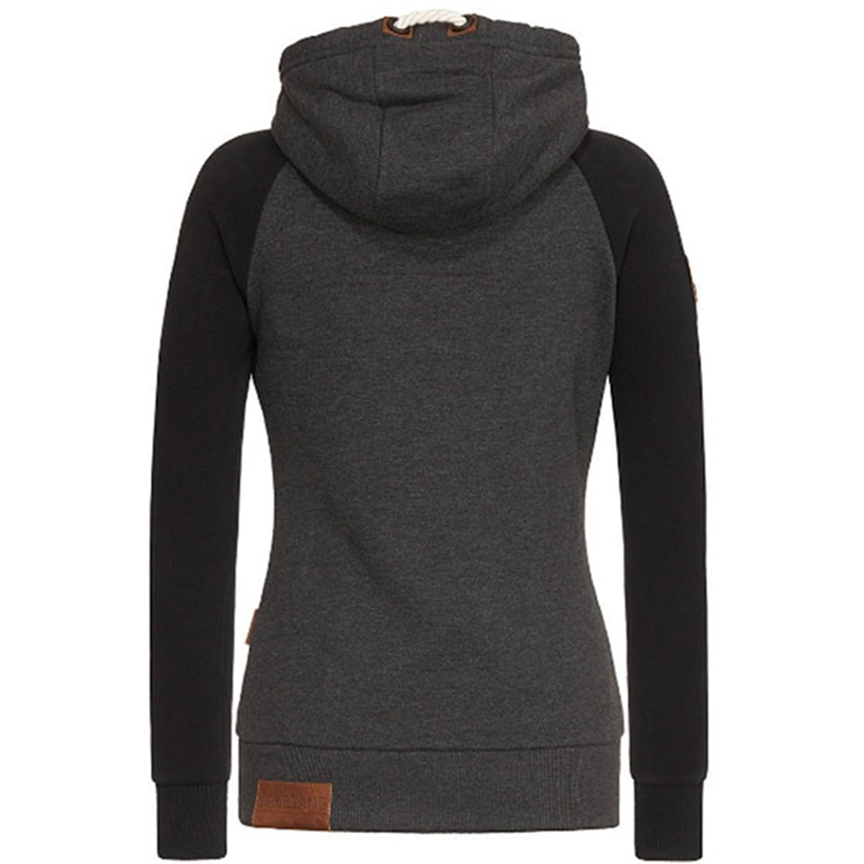 Felpa Donna Streetstyle con Cappuccio e Zip Manica Lunga Comoda