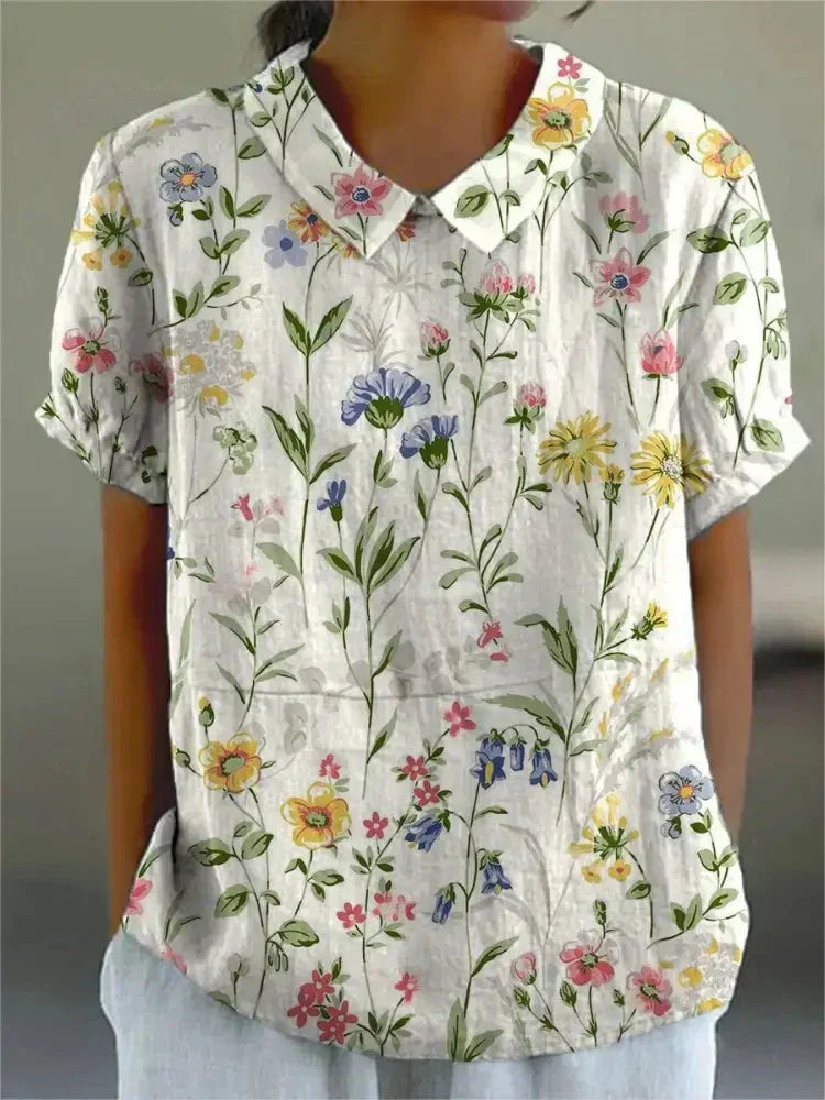Camicia Donna Estiva Stampa Floreale Leggera - Brentozzi