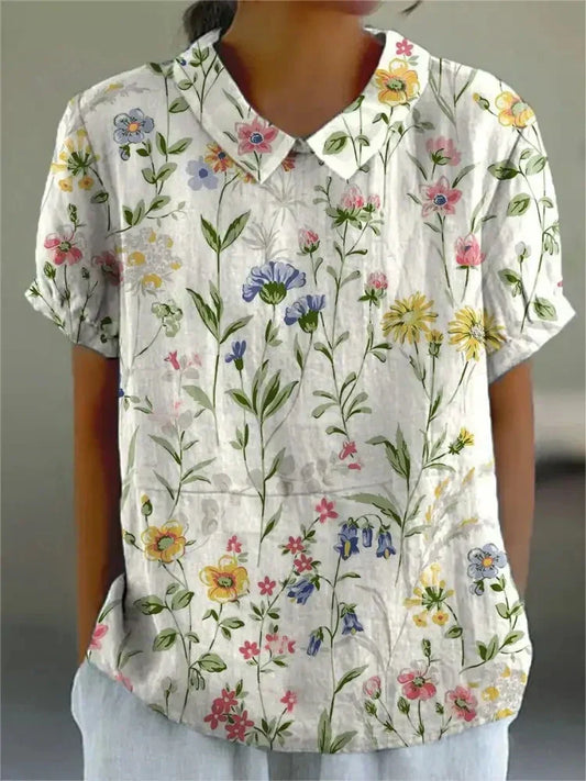 Camicia Donna Estiva Stampa Floreale Leggera - Brentozzi
