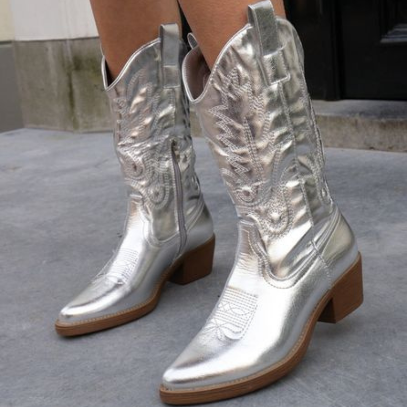 Stivaletti Donna Western con Tacco Casual Elegante