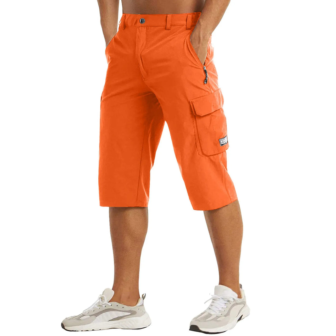 Bermuda Cargo Uomo Tasche con Zip Vestibilità Comoda
