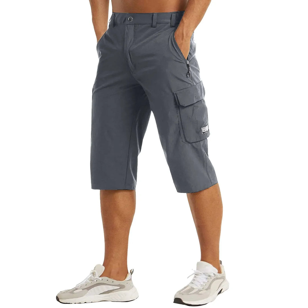 Bermuda Cargo Uomo Tasche con Zip Vestibilità Comoda
