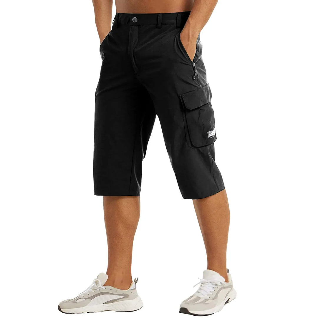 Bermuda Cargo Uomo Tasche con Zip Vestibilità Comoda