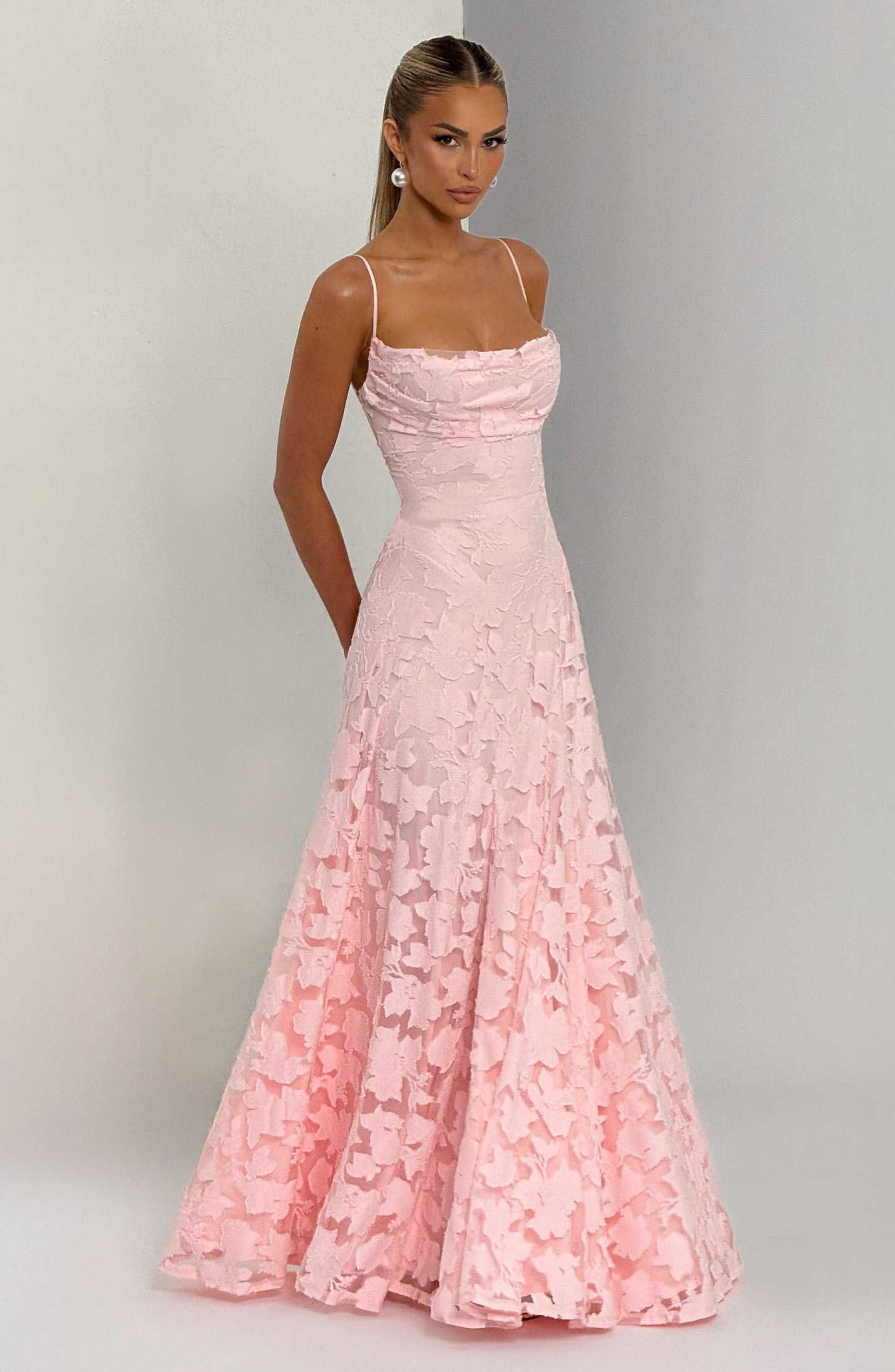 Abito Maxi Donna con Spalline Sottili Cerimonia