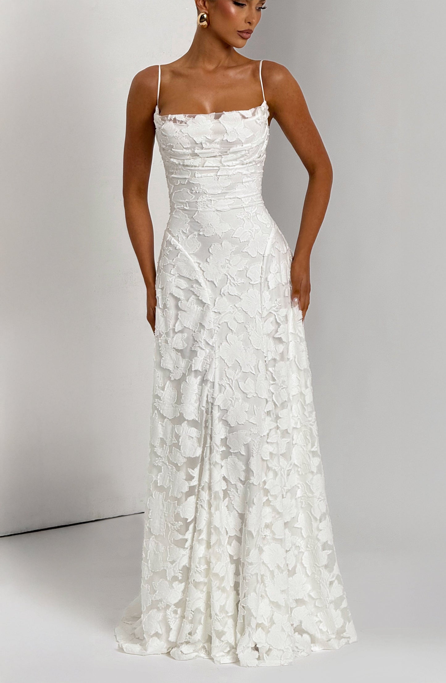 Abito Maxi Donna con Spalline Sottili Cerimonia