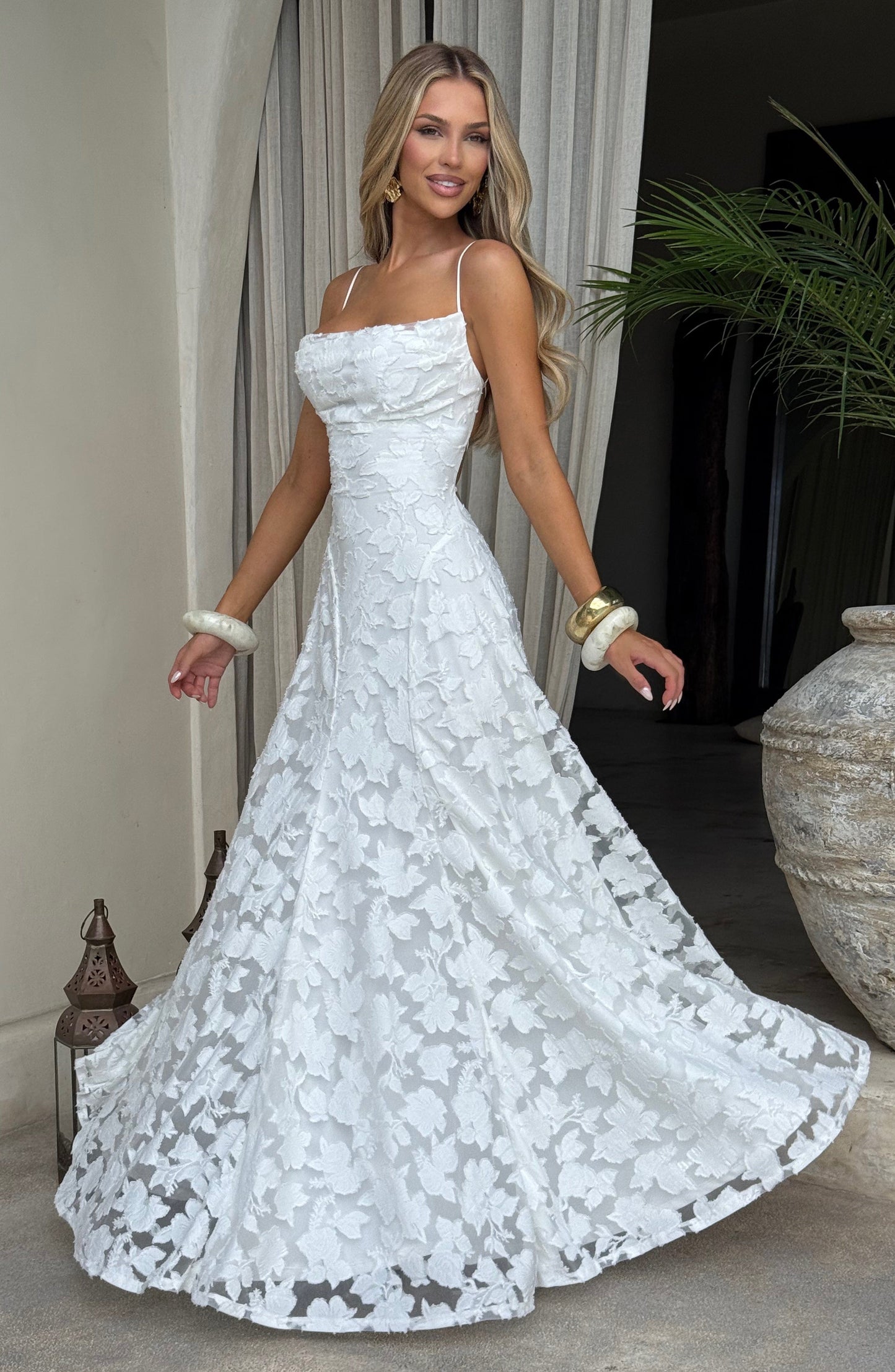 Abito Maxi Donna con Struttura Floreale