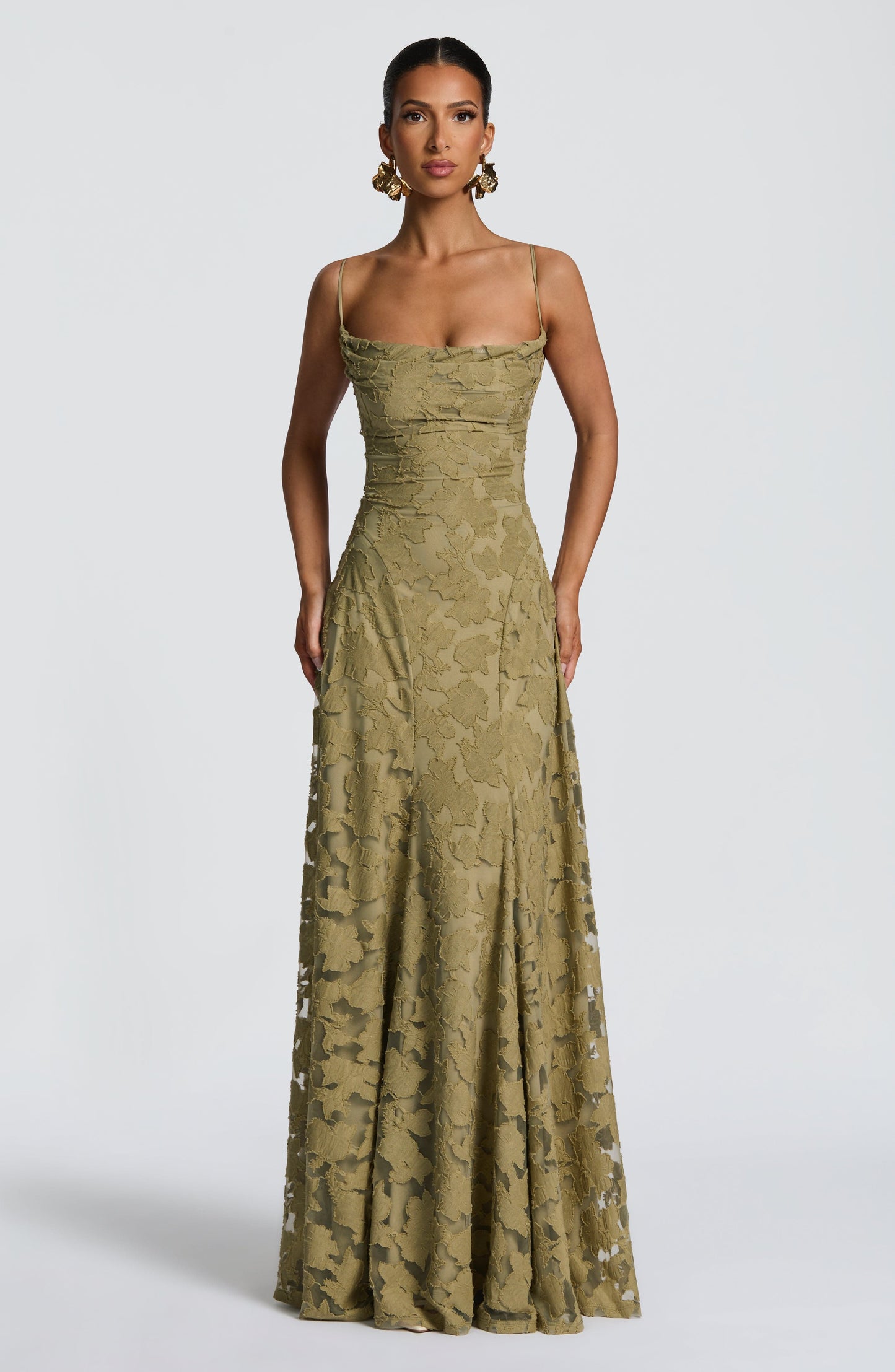 Abito Maxi Donna con Spalline Sottili Cerimonia