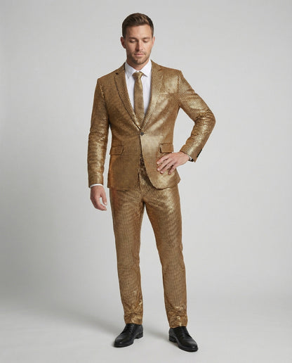 Abito da Sera Uomo con Motivo Lucido Slim Fit