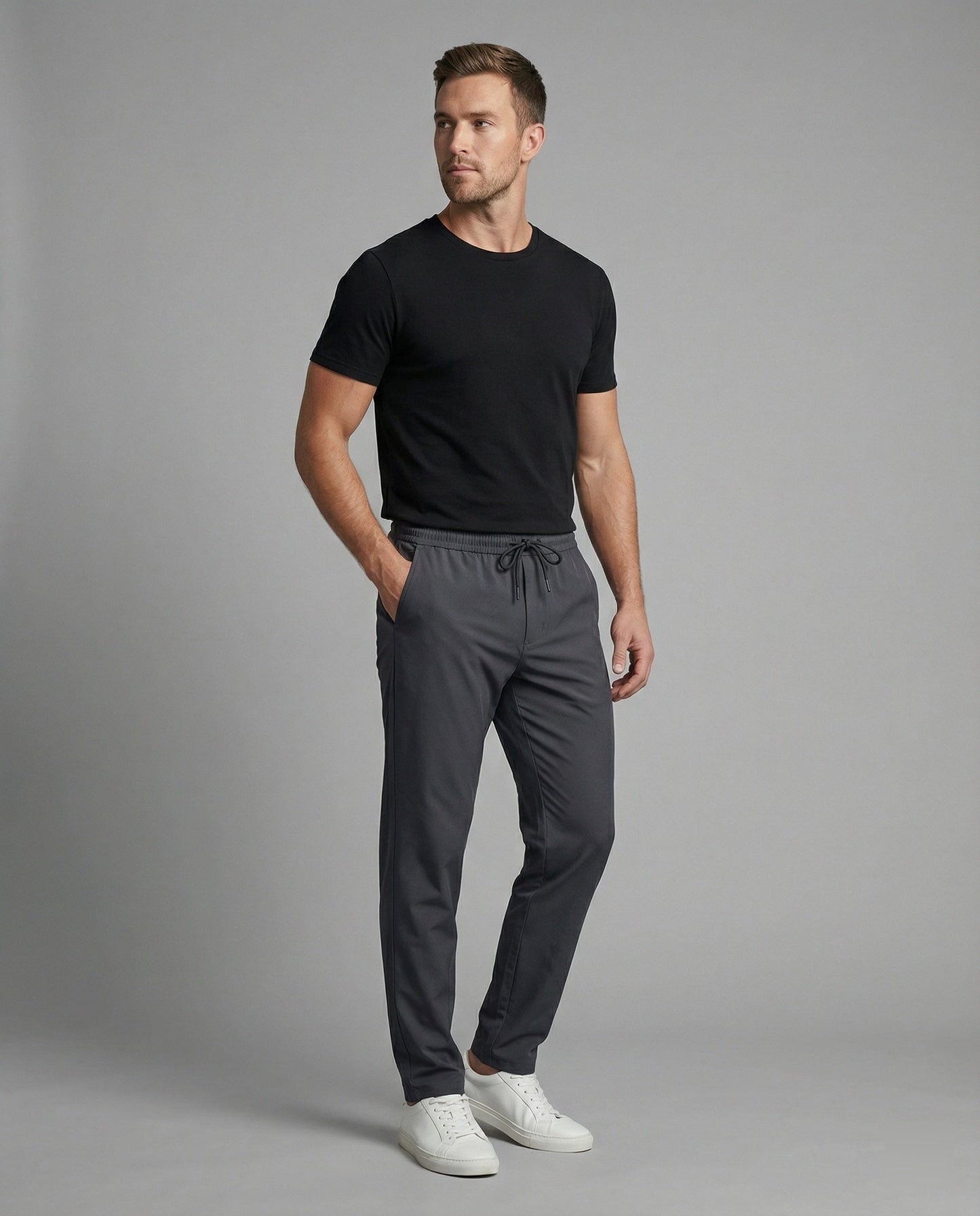 Pantaloni Chino Uomo Elastici con Coulisse
