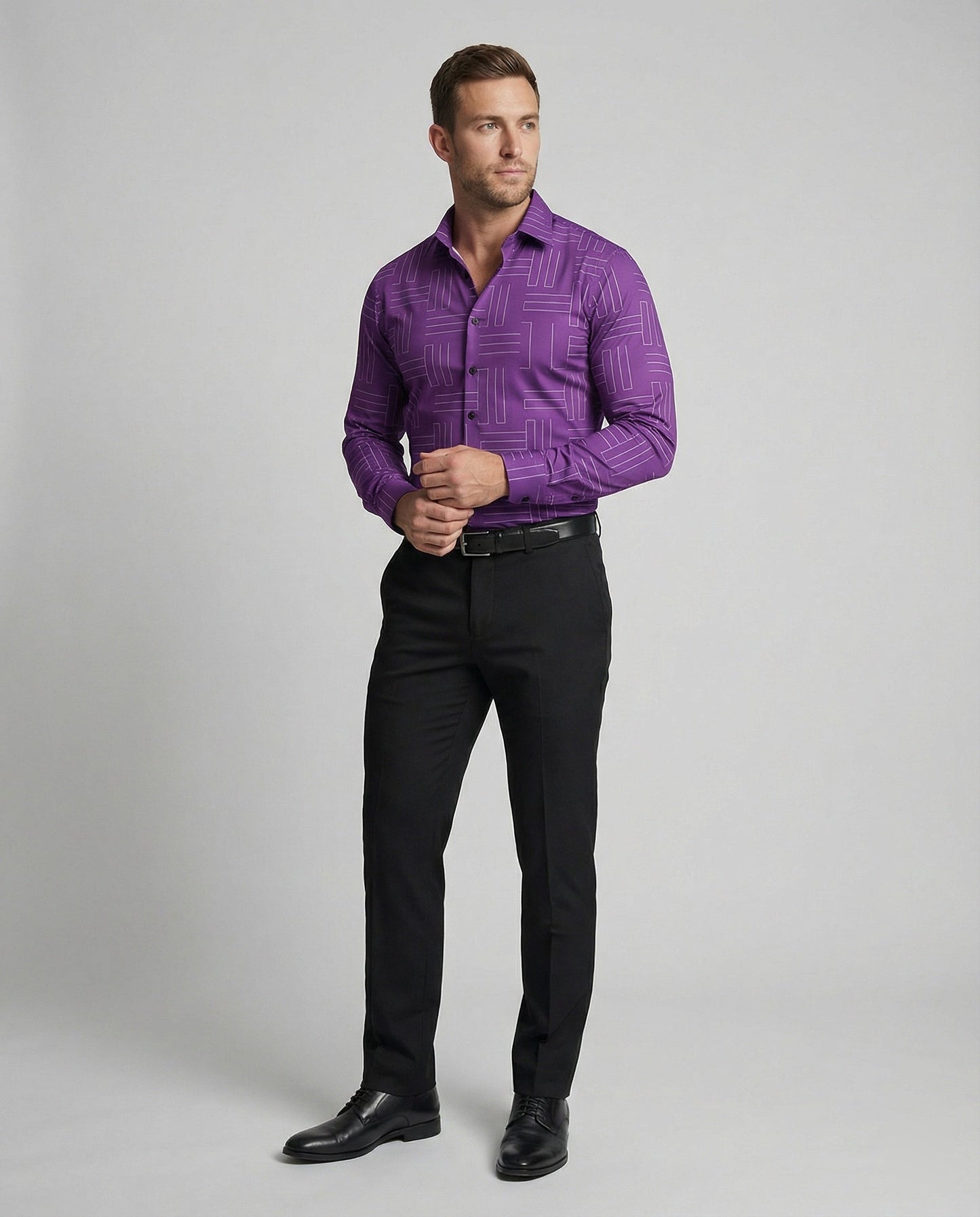 Camicia Uomo Business Collo Squadrato Slim Fit