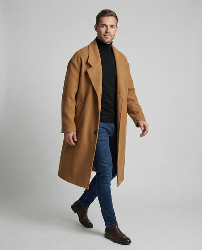 Cappotto Uomo Effetto Lana Stile Elegante