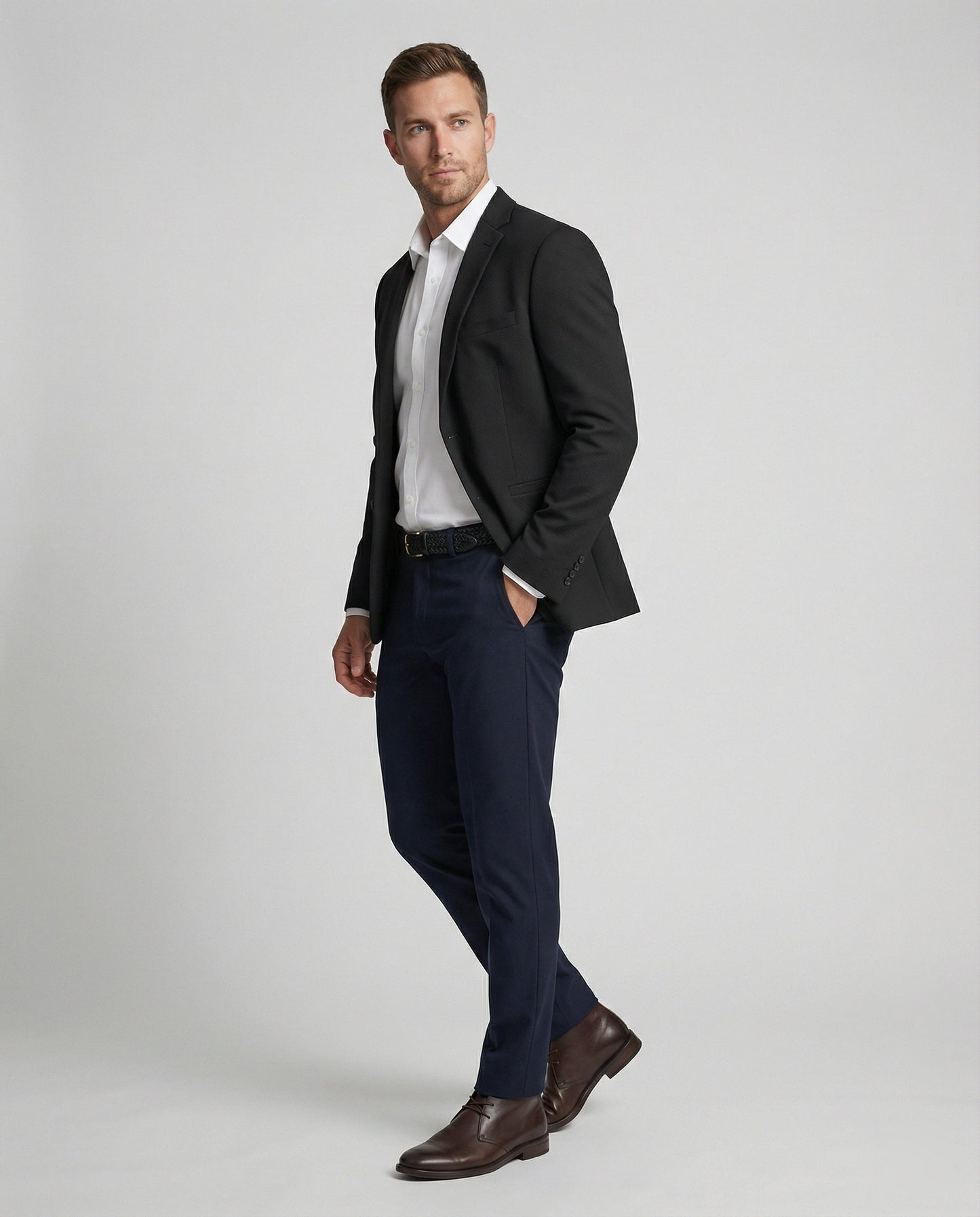 Blazer Uomo in Tessuto Strutturato Classico