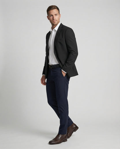 Blazer Uomo in Tessuto Strutturato Classico