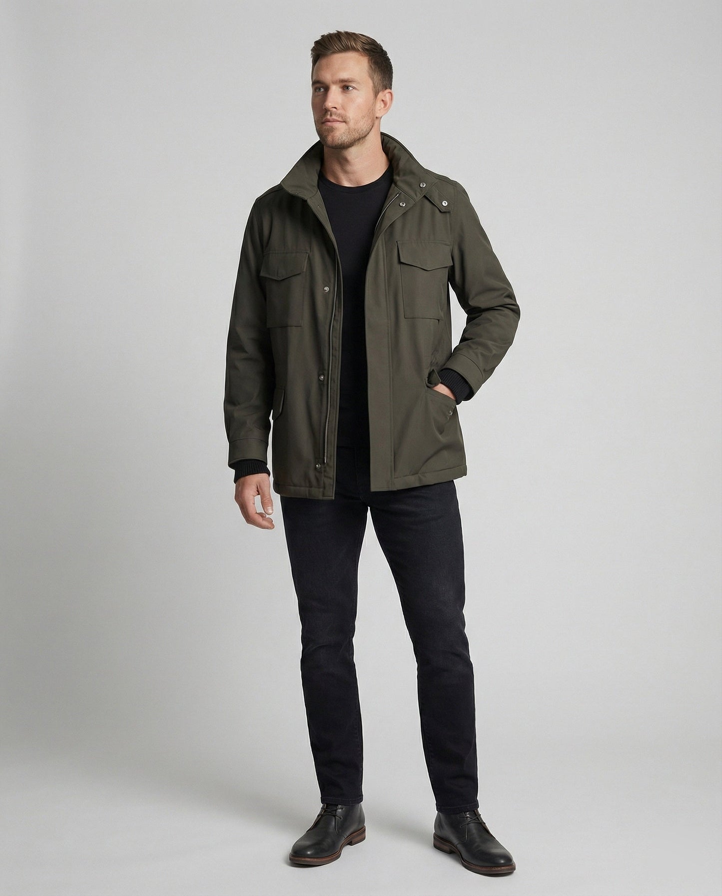 Giacca Utility Uomo Collo Alto