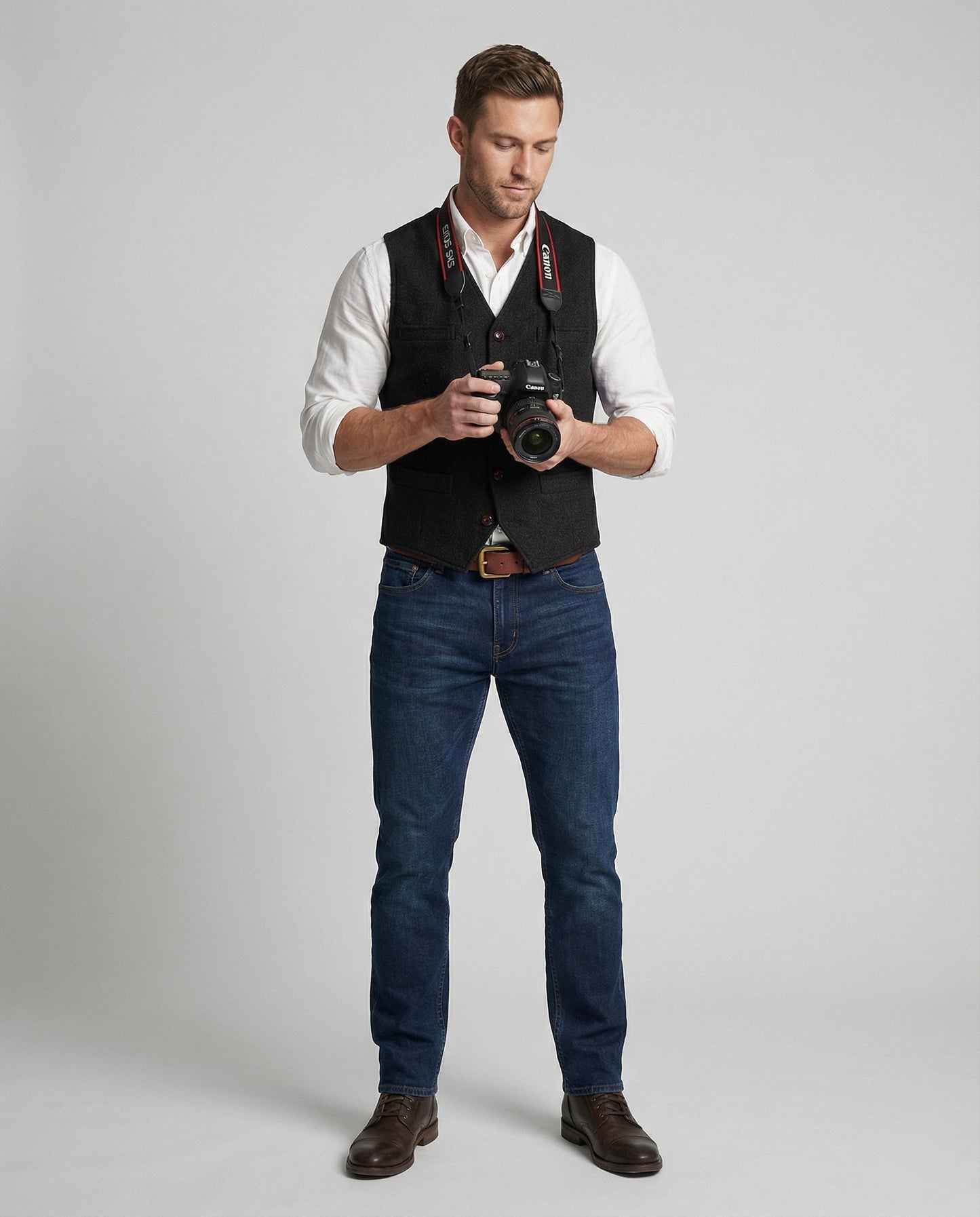 Gilet Uomo Stile Classico Vestibilità Regolare