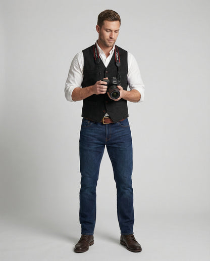 Gilet Uomo Stile Classico Vestibilità Regolare