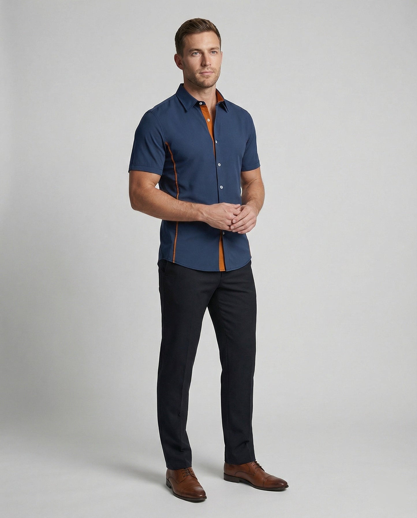 Camicia Uomo Manica Corta Stile Moderno