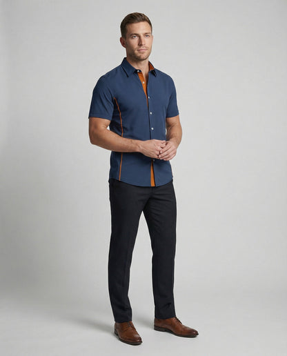 Camicia Uomo Manica Corta Stile Moderno