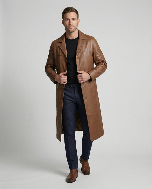 Cappotto Uomo In Ecopelle Invernale Slim Fit - Brentozzi