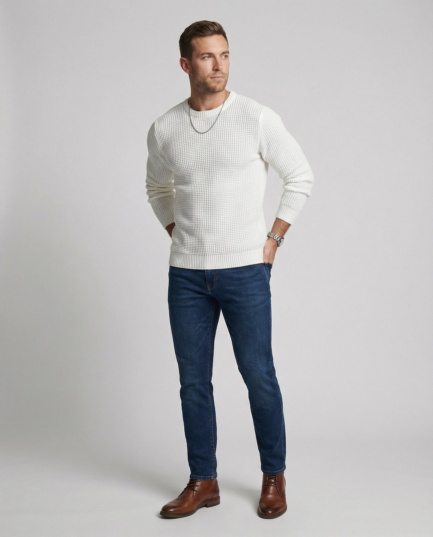 Maglione Uomo Moderno Vestibilità Regular