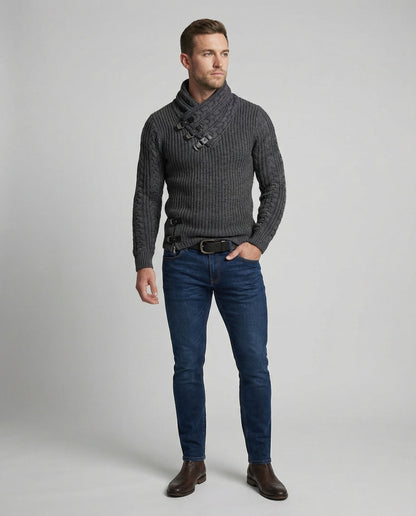 Maglione Uomo Maglia Asimmetrica Stile Casual