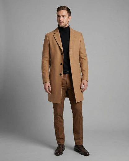 Cappotto Uomo in Lana Stile Trench Elegante