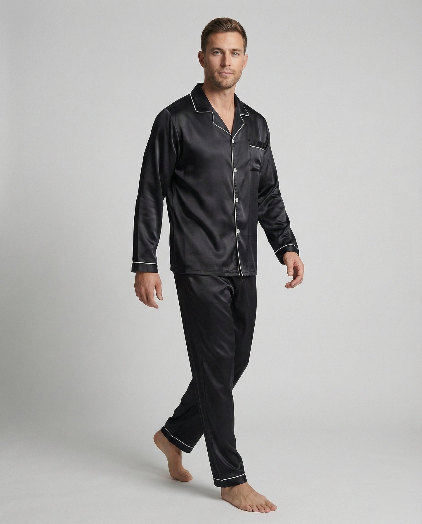 Pigiama Uomo in Satin Vestibilità Classica - Brentozzi