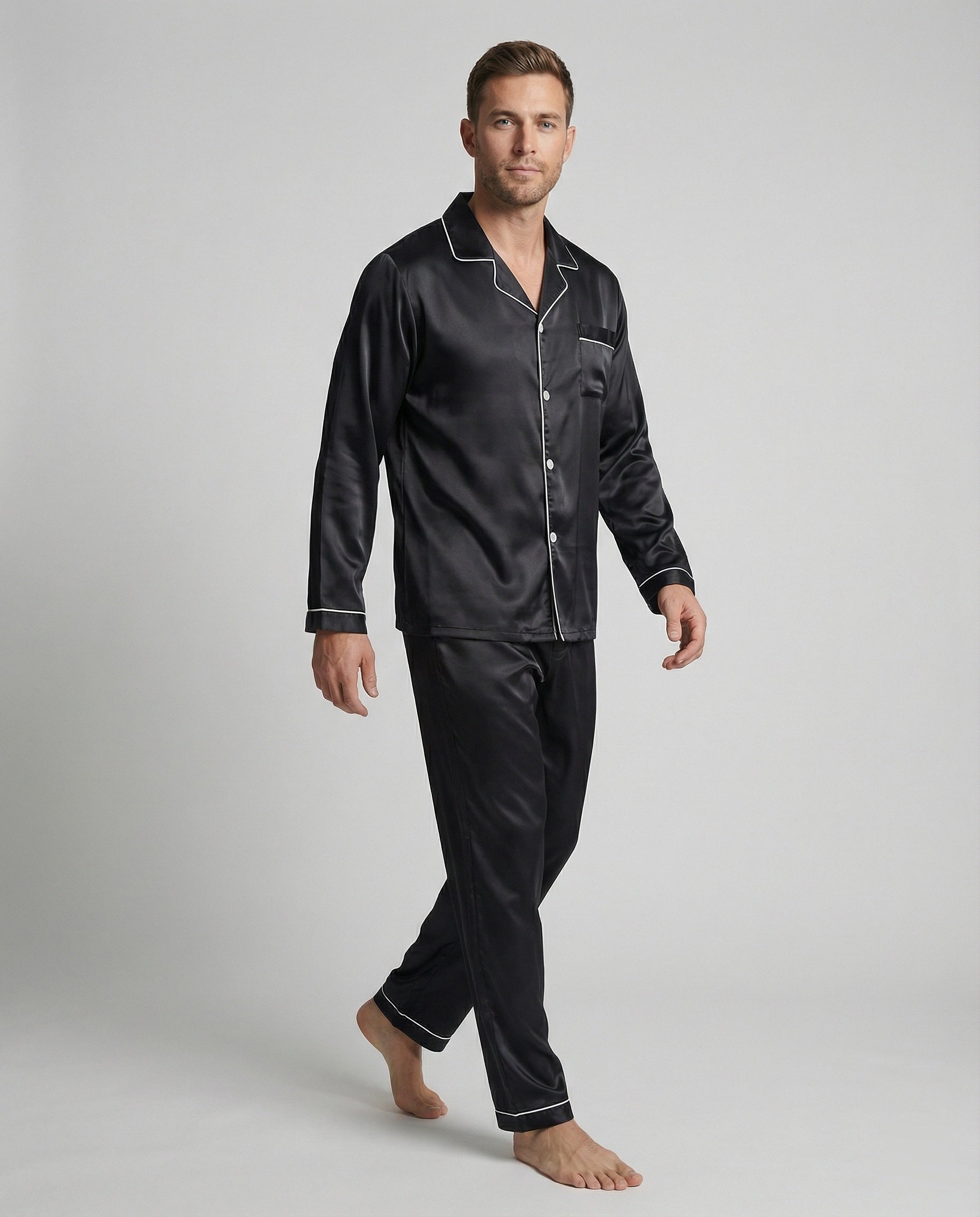 Pigiama Uomo in Satin Vestibilità Classica - Brentozzi
